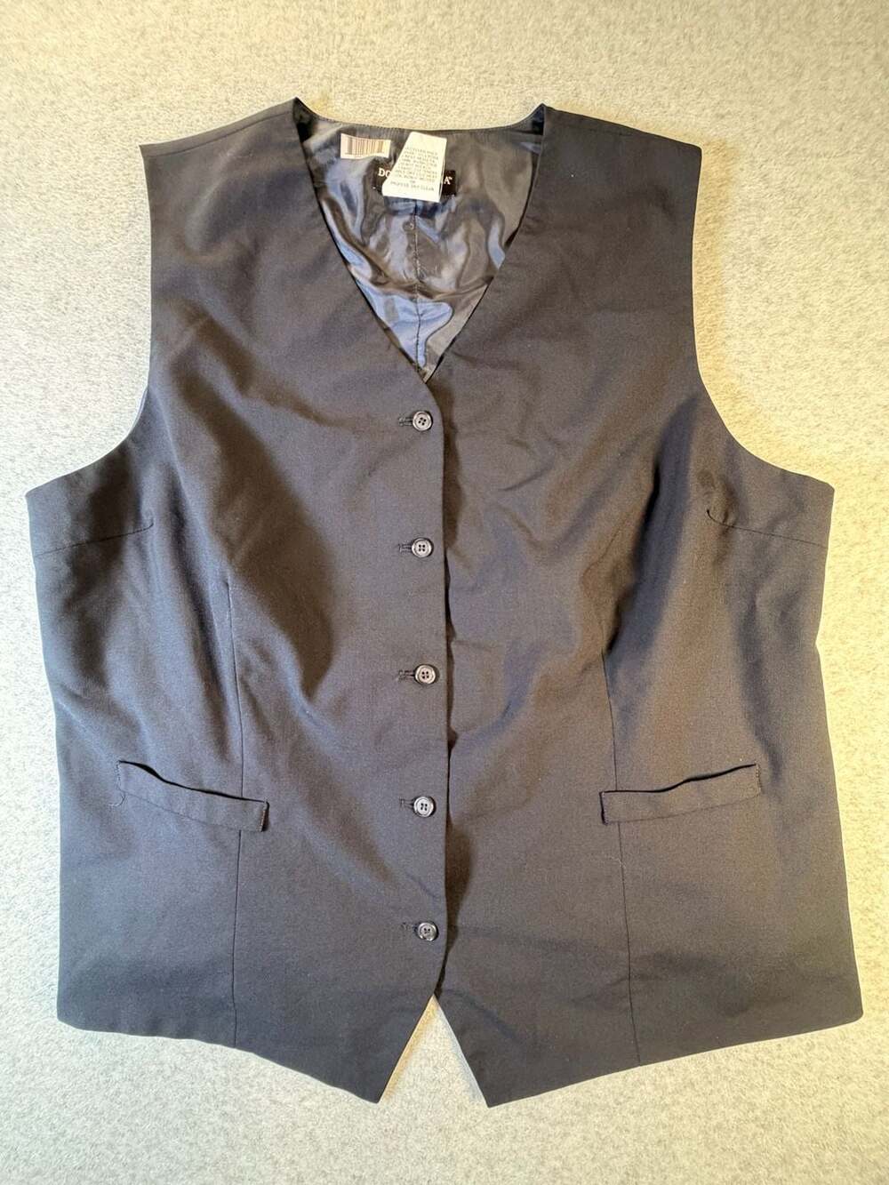 Doc & Amelia Suit Vest Size 3XW-TALL Black Poly/Wool/Lycra